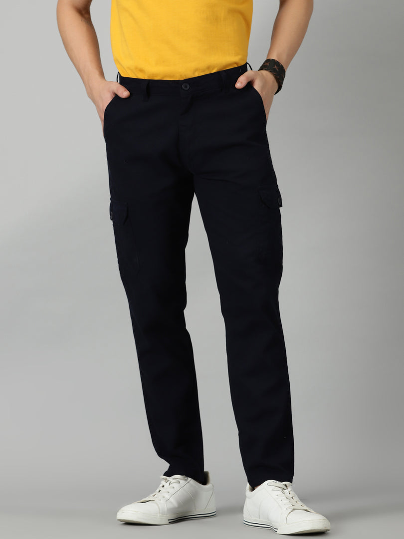 Buy Woodland Black High Rise Solid Cargo Pants for Men Online @ Tata CLiQ