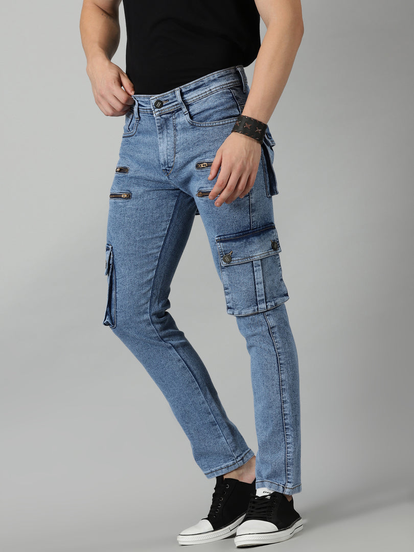 Zush Men's plus size stretchable denim jeans in dark blue – zush