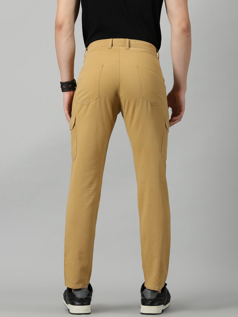 Men's Khaki Green Cotton Cargo Trousers – Threadbare