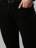 Load image into Gallery viewer, Men Jogger Fit Mid Rise Black Jeans
