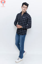 Load image into Gallery viewer, MEN&#39;S BLACK CHECKED CASUAL SHIRT
