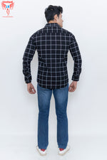 Load image into Gallery viewer, MEN&#39;S BLACK CHECKED CASUAL SHIRT
