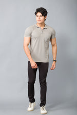 Load image into Gallery viewer, MEN&#39;S GREY PLAIN POLO WITH POCKET
