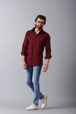 Load image into Gallery viewer, MEN&#39;S CASUAL CLASSIC MAROON SHIRT
