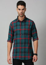 Load image into Gallery viewer, Men Checkered Casual Blue Shirt
