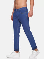 Load image into Gallery viewer, Mid Blue Regular Fit Denim Jeans For Men&#39;s
