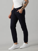 Load image into Gallery viewer, Navy Blue Cotton Stylish Jogger For&#39;s Men
