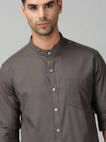 Load image into Gallery viewer, Grey Cotton Solid Shirt For Men&#39;s
